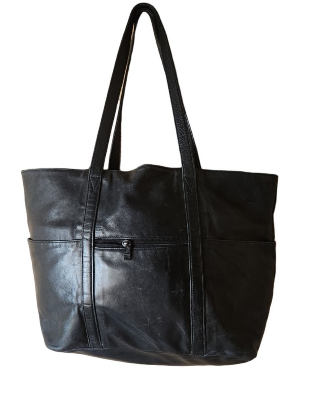 TumiClassic Black Leather Tote Bag - Spacious Everyday Carry